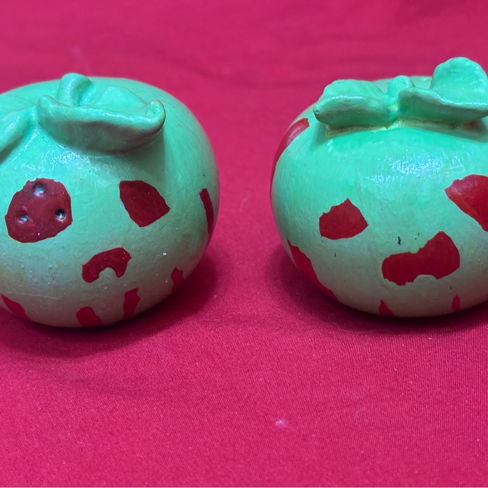 Handpainted Poison Apple salt and pepper shakers